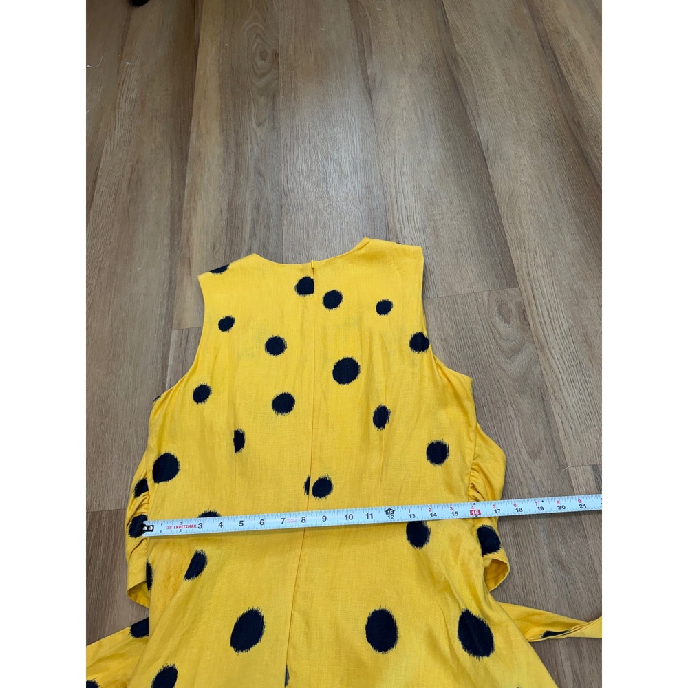 Hobbs London Carina twitchill Yellow Linen Polka Dot Tie Waist Dress 10 Preppy - Picture 6 of 7